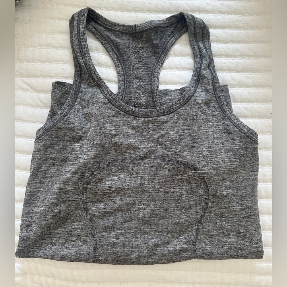 Lululemon razorback grey sparkly tank